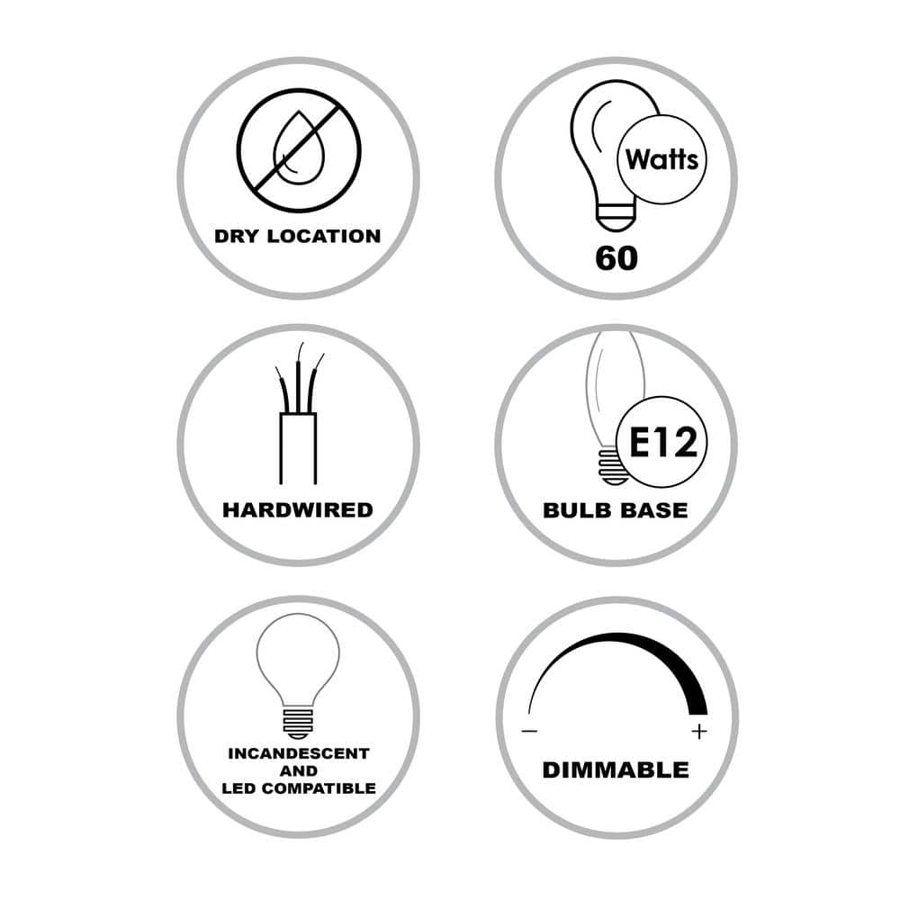 17.63 in. 3-Light Avaline Black Cluster Flush Mount with Glass Shades - Hercitys