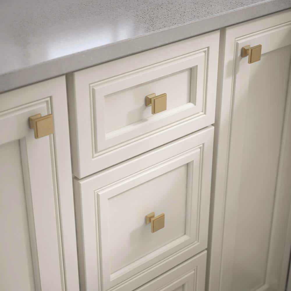 10-Pack Classic Square 1-1/9 in. (28 mm) Champagne Bronze Cabinet Knob - Hercitys
