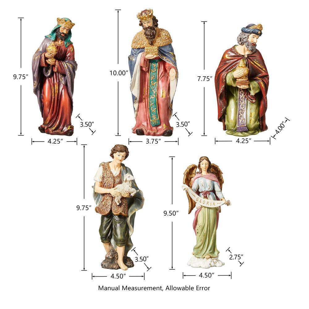 10 in. H Resin Nativity Figurine Set (12-Pieces) - Hercitys