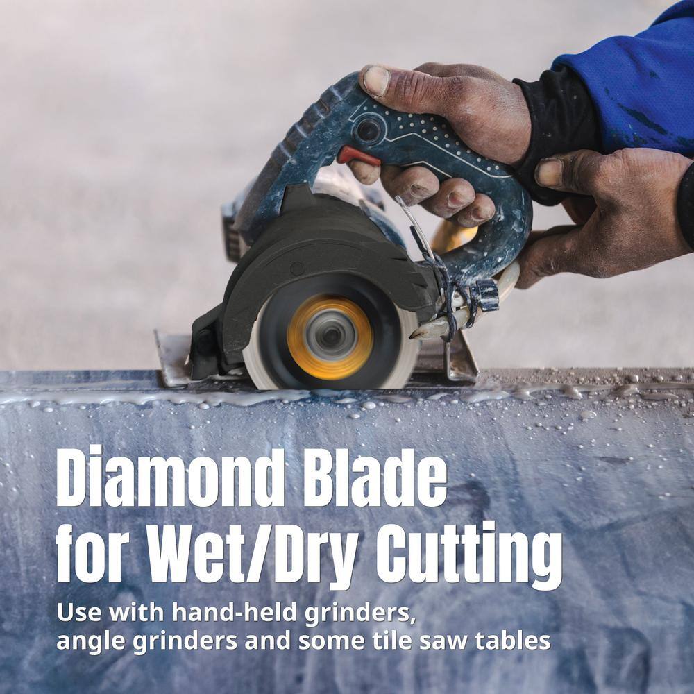 4 in. Turbo Mesh Rim, Super Thin Diamond Saw Blades for Handheld Tile Saw and Angle Grinder (5-Pack) - Hercitys