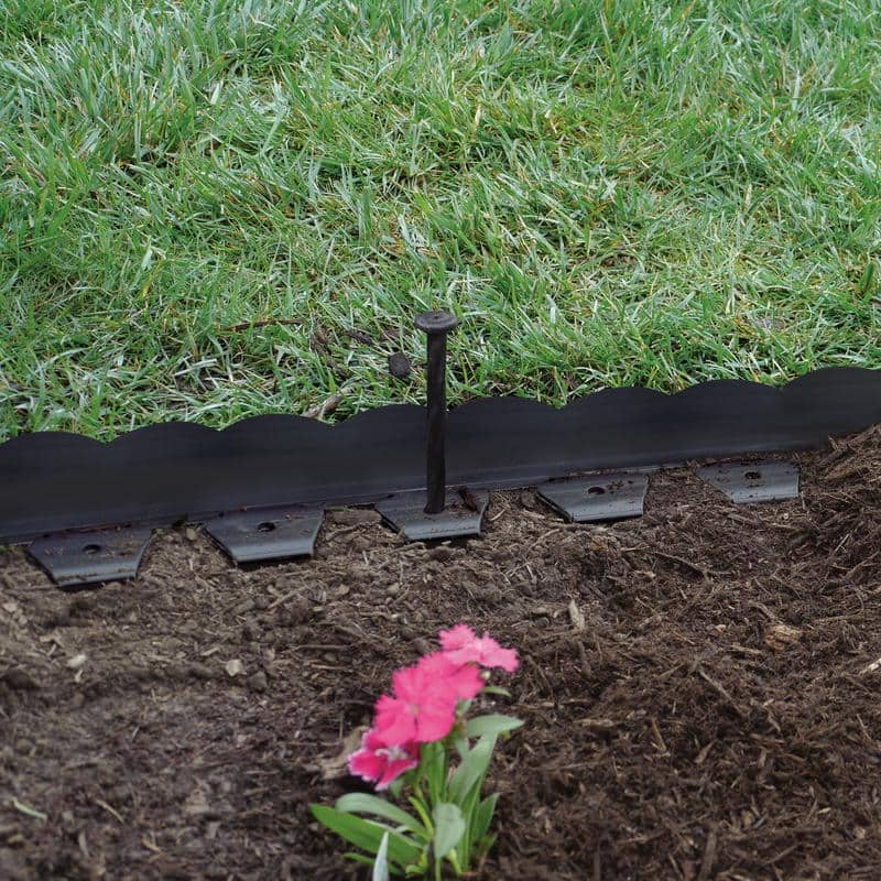 20 ft. x 2.25 in. Black Scalloped Polyethylene No-Dig Edging - Hercitys