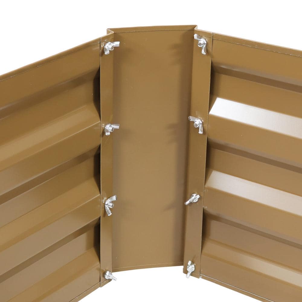 48 in. Brown Rectangular Galvanized Steel Raised Beds (2-Pack) - Hercitys