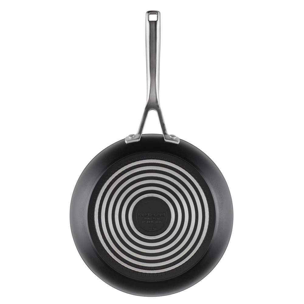 10 in. Hard Anodized Aluminum Nonstick Frying Pan with Lid Black - Hercitys
