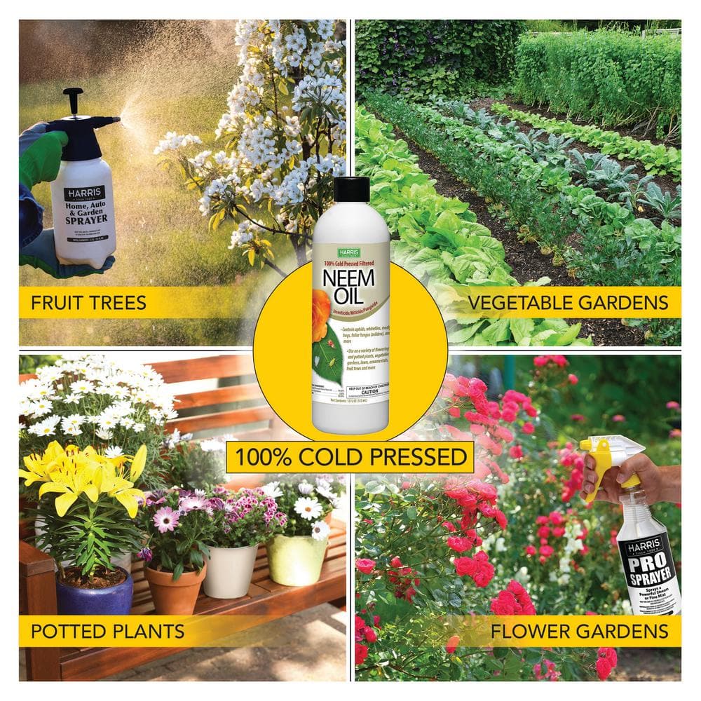 12 oz. 100% Cold Pressed Unrefined Cosmetic Grade Neem Oil and 360-Degree All Angle Professional Spray Bottle Value Pack - Hercitys