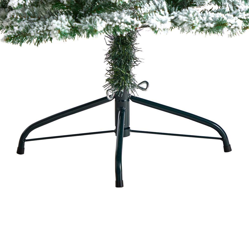 5 ft. Pre-Lit LED Slim Flocked Montreal Fir Artificial Christmas Tree with 150 Warm White Lights - Hercitys