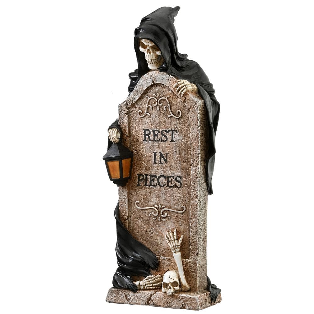 16 in. Grim Reaper Skeleton and Tombstone - Hercitys