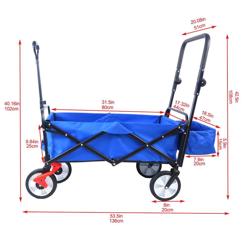 3 cu. ft. Steel Garden Cart, Blue - Hercitys