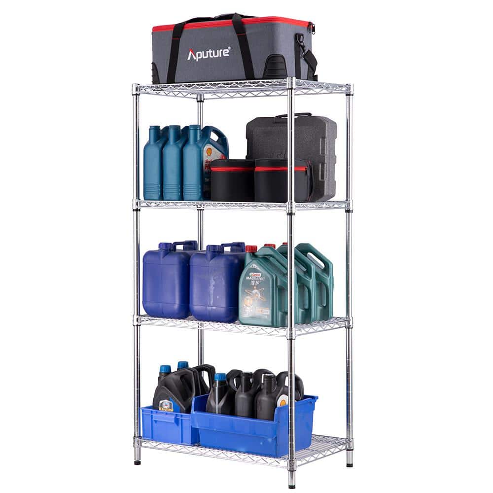 4 Tier Commercial Chrome Shelving Unit 18 in. x 30 in. x 59 in. - Hercitys