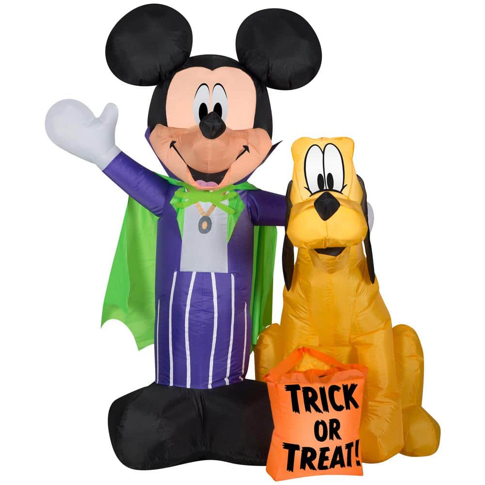 5 ft. Tall Airblown-Mickey and Pluto with Treat Sack-MD Scene-Disney - Hercitys