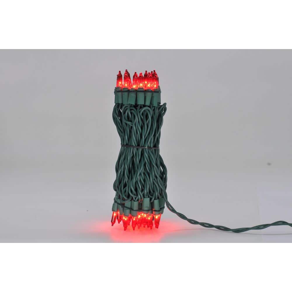 22.42 ft. 100-Count Incandescent Red Christmas String to String Mini Lights - Hercitys