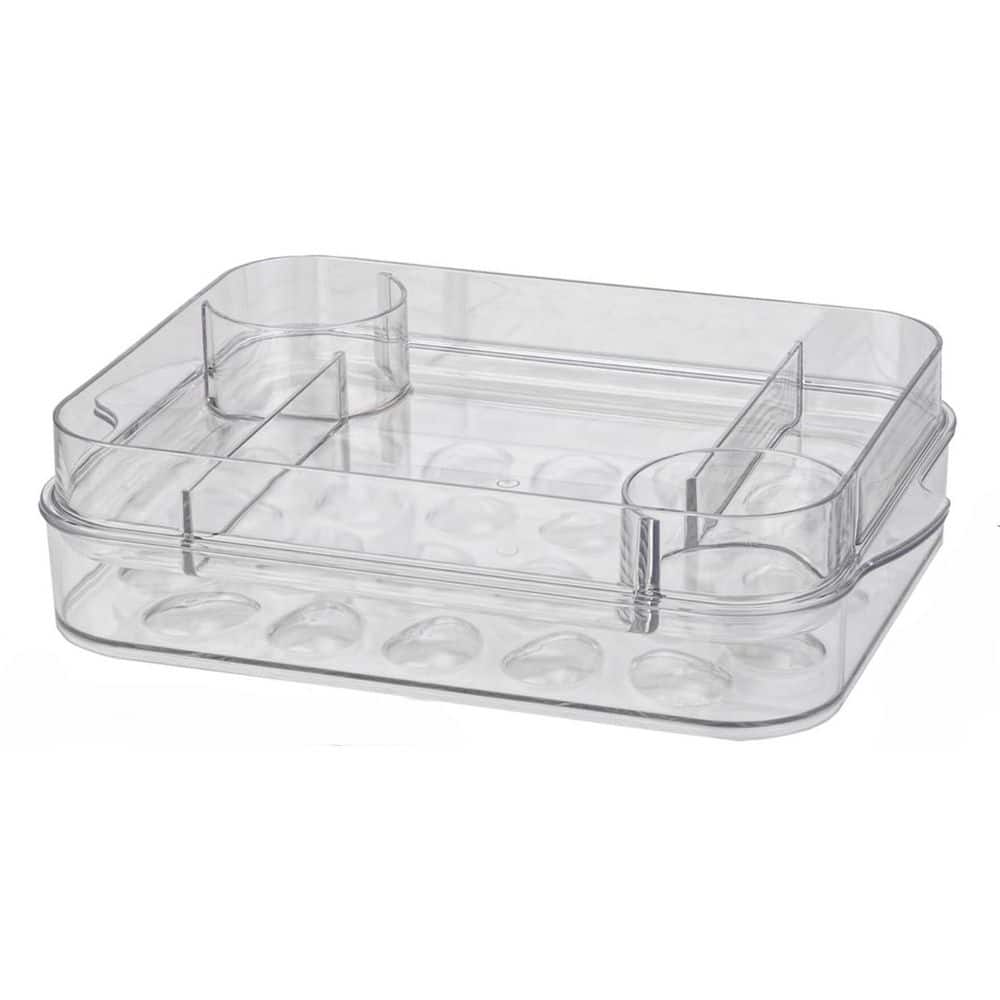 11 in. W x 3 in. H x 16 in. D Ci-2 Serving Tray Charcuterie On Ice and Deviled Eggs on Ice, Plastic - Hercitys