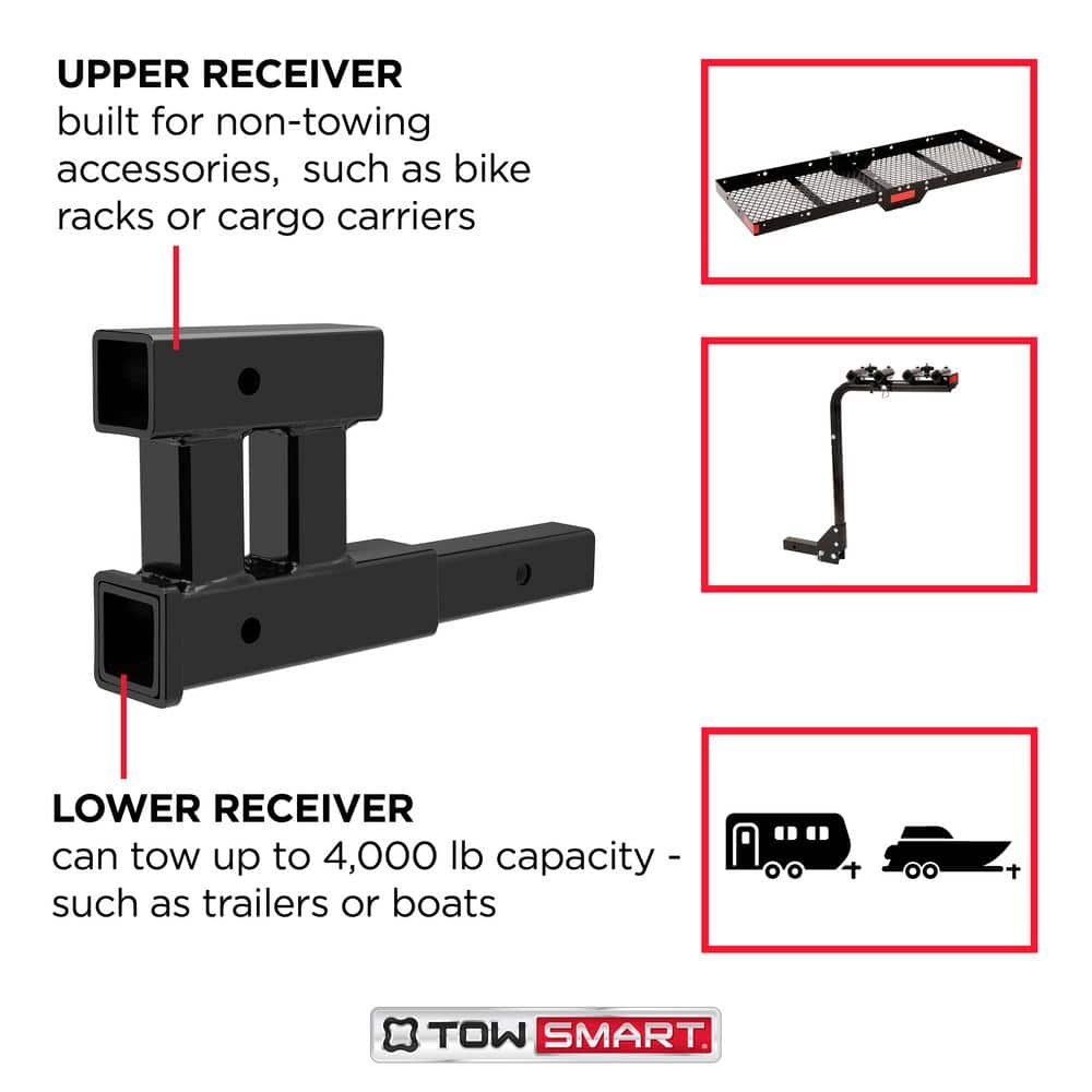 2 in. Dual Hitch Extension 4000 lbs. - Hercitys