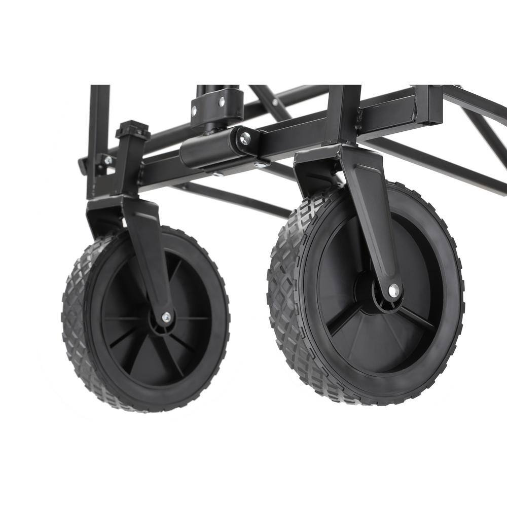 4.06 cu. ft. Fabric Portable Garden Cart with Adjustable Rolling Wheels in Green - Hercitys