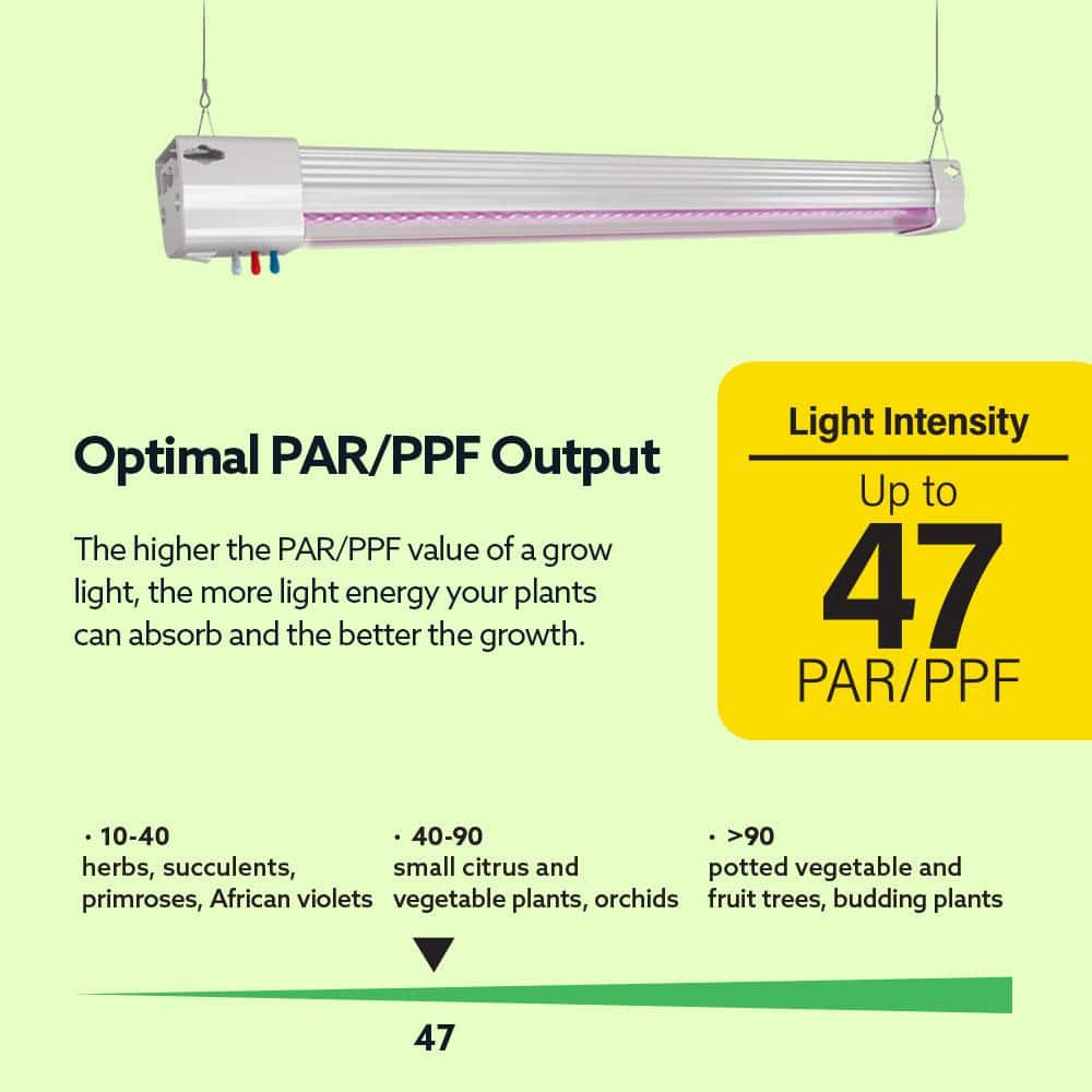 24 in. 27-Watt Vertical White LED 3 Adjustable Spectrum Linkable Plant Grow Light Fixture White Adjustable Light - Hercitys