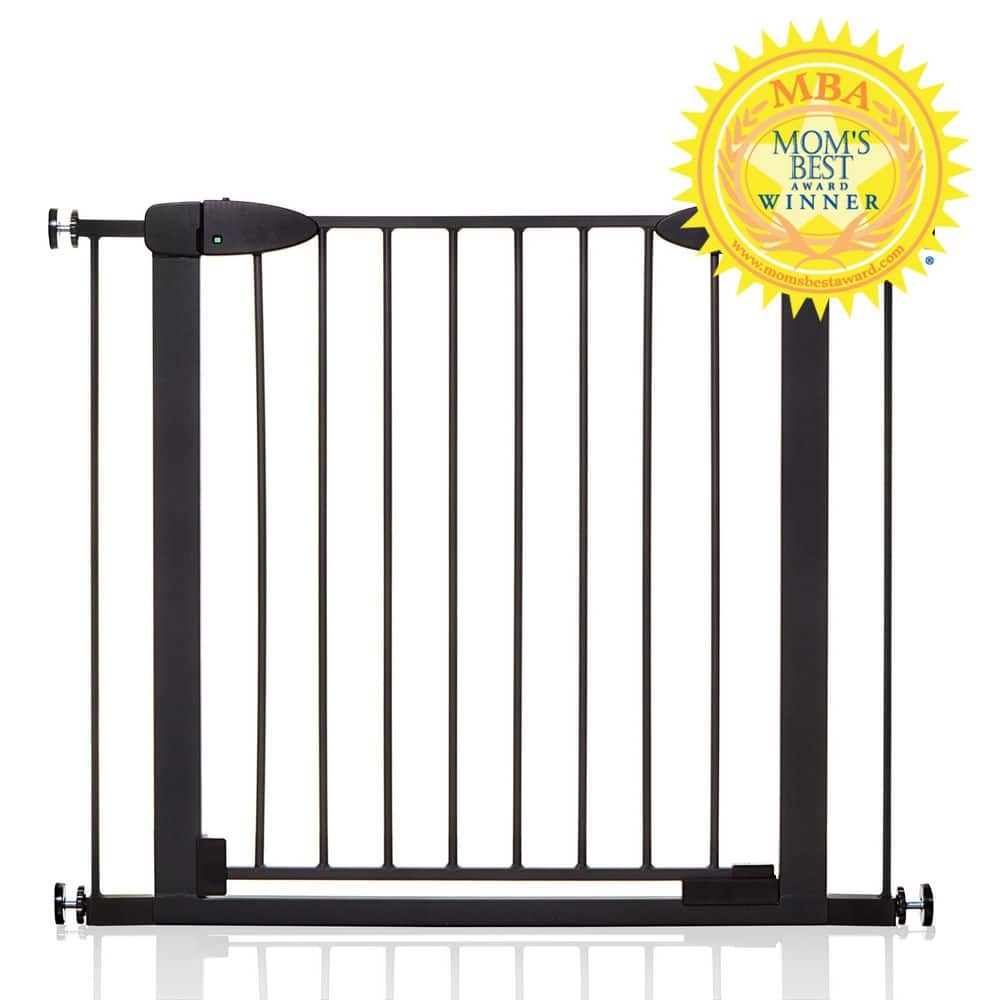 29in Tall Metal Boston 29.5 in.-38 in. W Pressure Mounted Auto-Close Baby Gate – Black - Hercitys