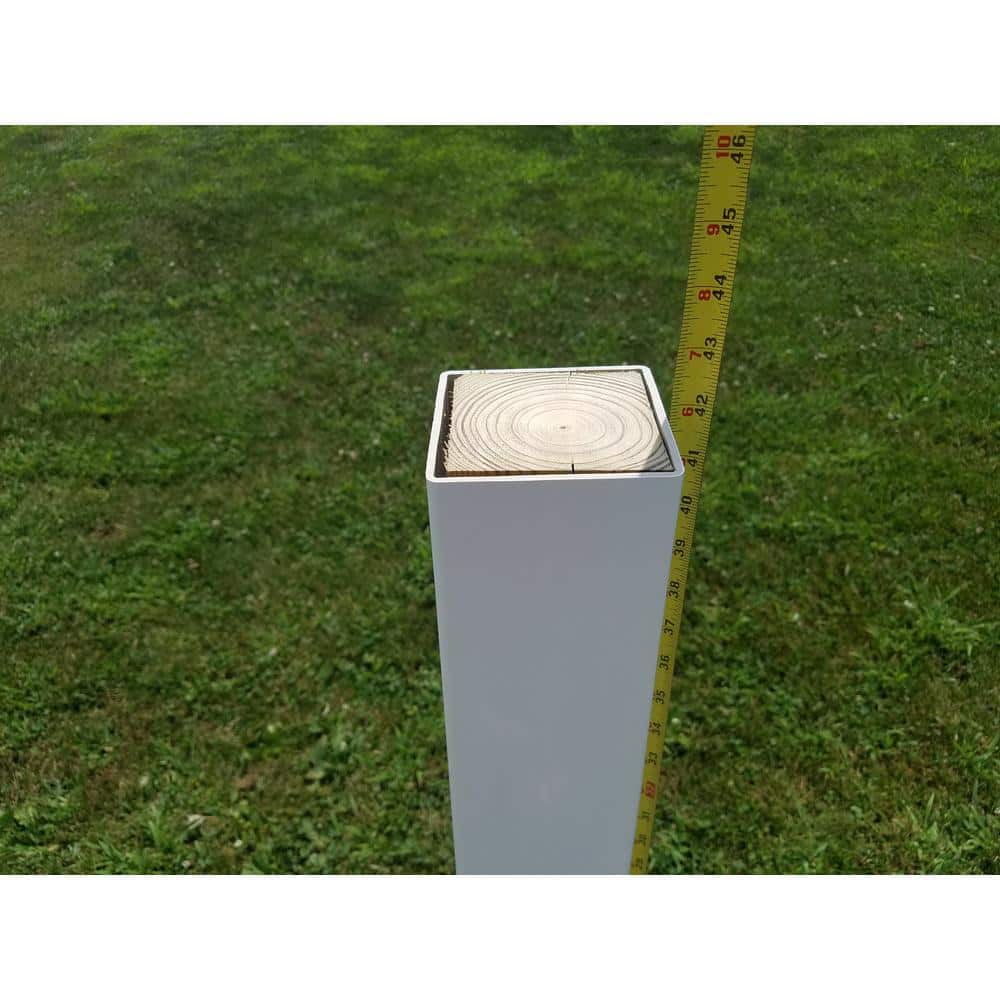 42 in. x 4 in. Vinyl Mailbox Post Sleeve, White - Hercitys