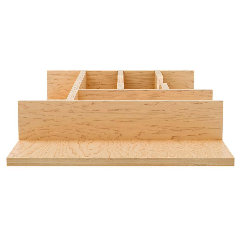2.36 in. H x 10.24 in. W x 19.49 in. D Natural Maple Wooden Utensil Drawer Insert - Hercitys