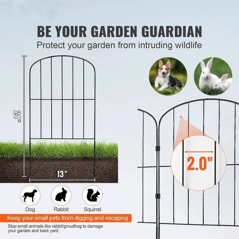 24 in. x 30 ft. Premium Carbon Steel Garden Fence with 28-Pack No Dig, Animal Barrier and Child/Pet Safety Fencing - Hercitys