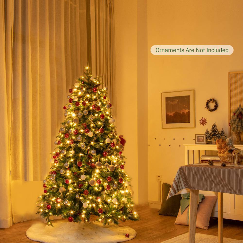 5 ft. Pre-Lit Artificial Christmas Tree Hinged Xmas Tree with 11 Flash Modes - Hercitys