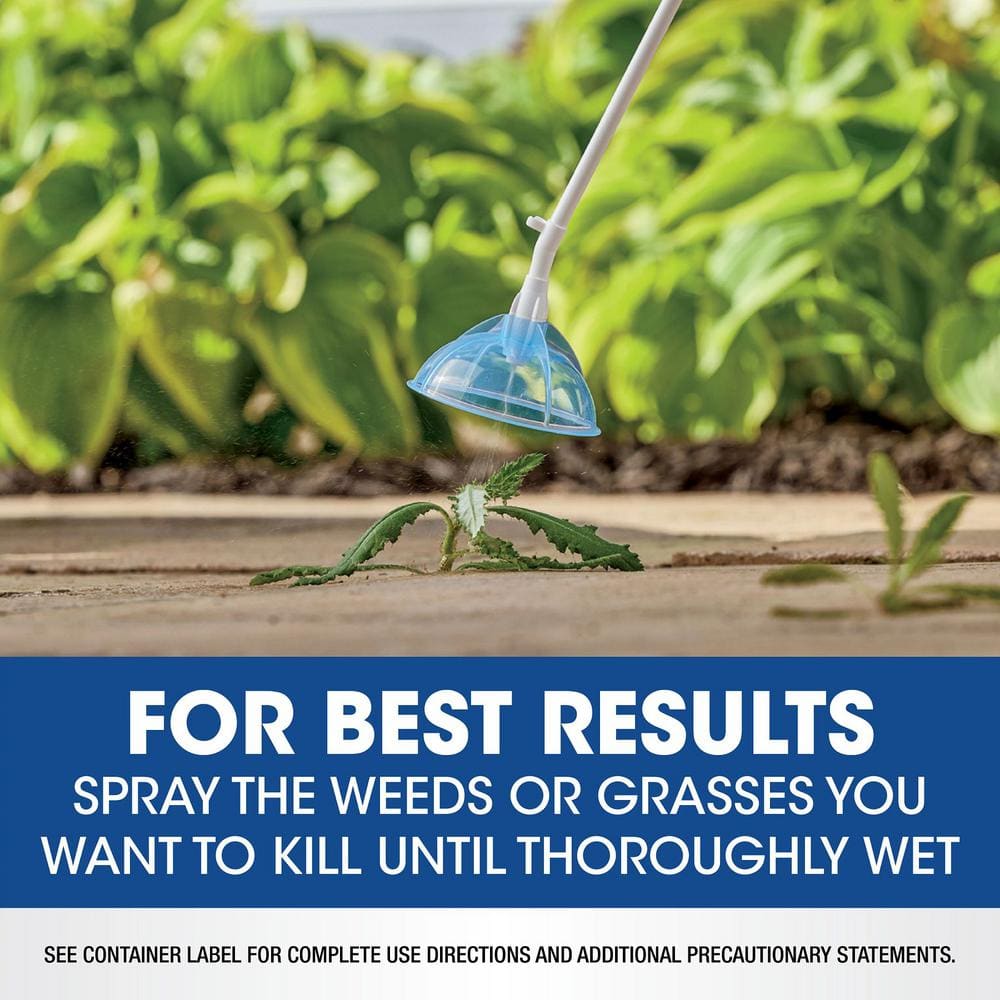 1 Gal. Weed and Grass Killer₄ with Sure Shot Wand, Use In and Around Flower Beds, Trees, and Driveways - Hercitys