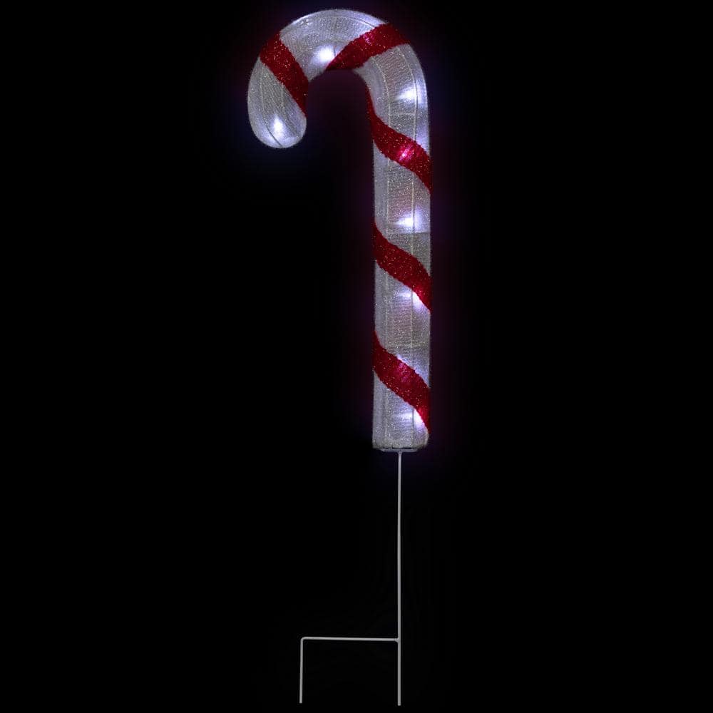 20 in. Lighted Candy Cane Christmas Pathway Lights Lawn Stakes (Set of 3) - Hercitys