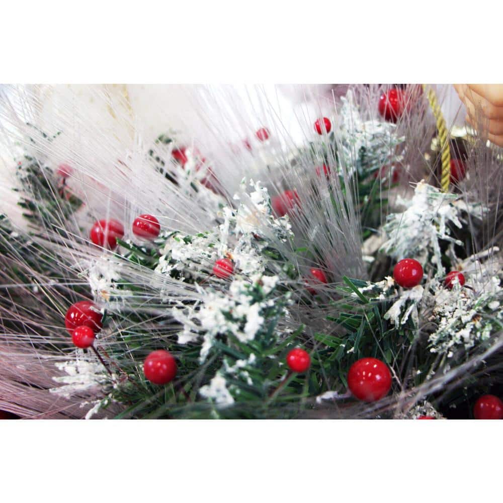 28 in. Christmas Animated Santa Claus in Sleigh with Music, Lights and Motion - Hercitys