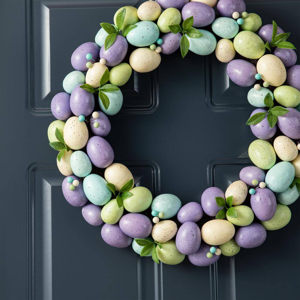 18 in. D Easter Purple Hue Eggs Wreath - Hercitys