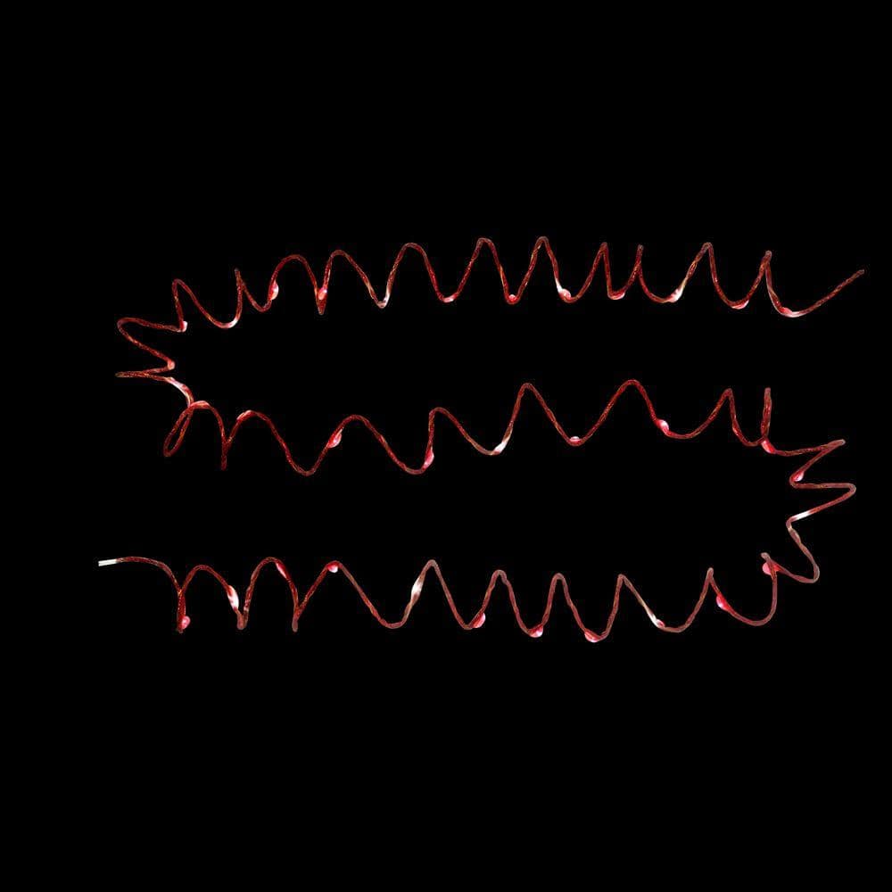 12 ft. Pre-Lit LED Battery Operated Red Single Braided Garland (Bundle of 2) - Hercitys