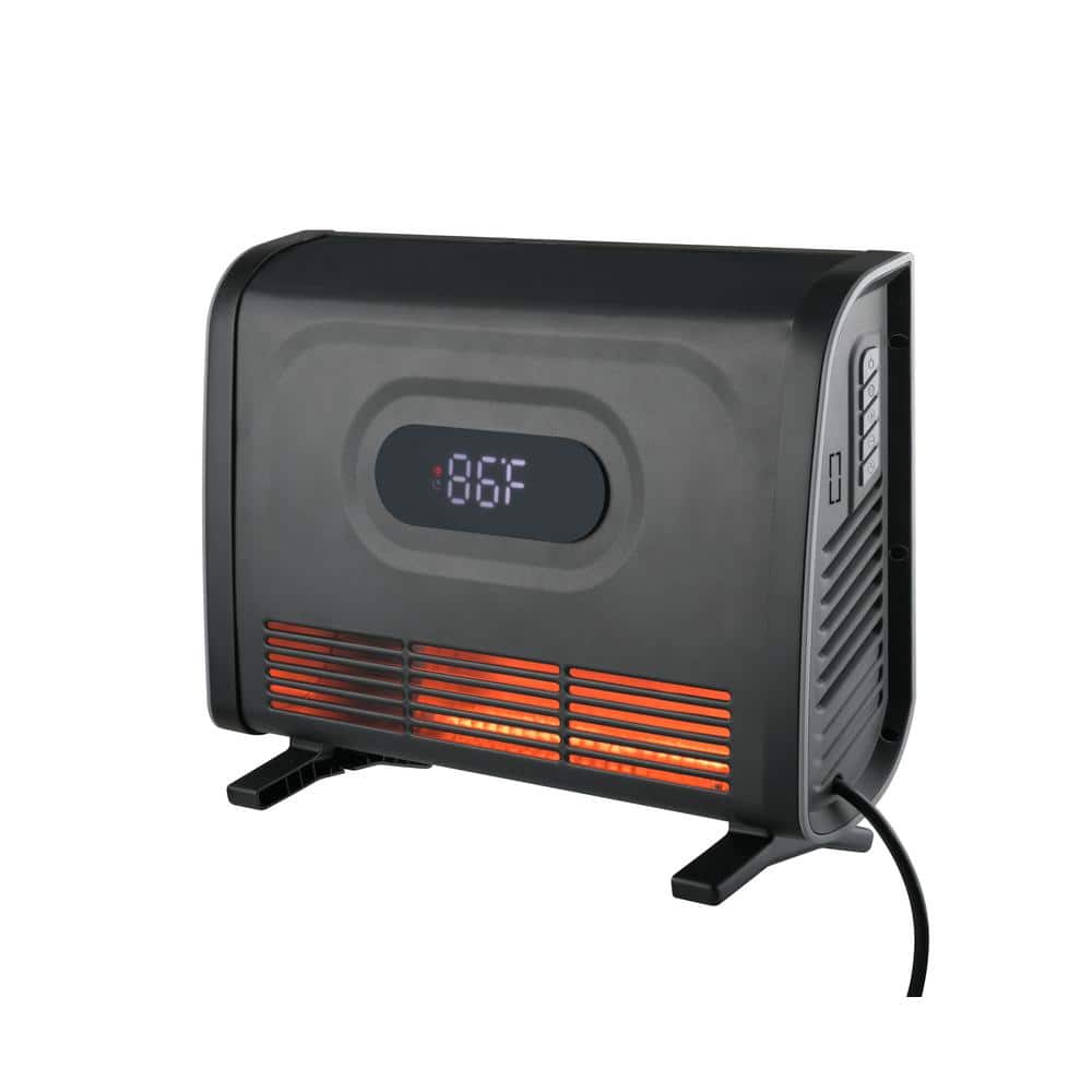 1500-Watt Infrared Quartz Electric Space Heater with Remote Control, Timer, Includes Base Legs and Wall Mounting Kit - Hercitys