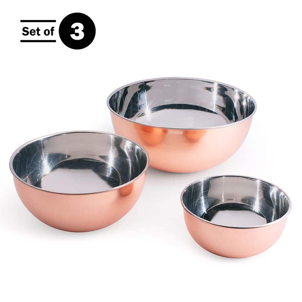 3 Piece Copper Mixing Bowl Set - Hercitys