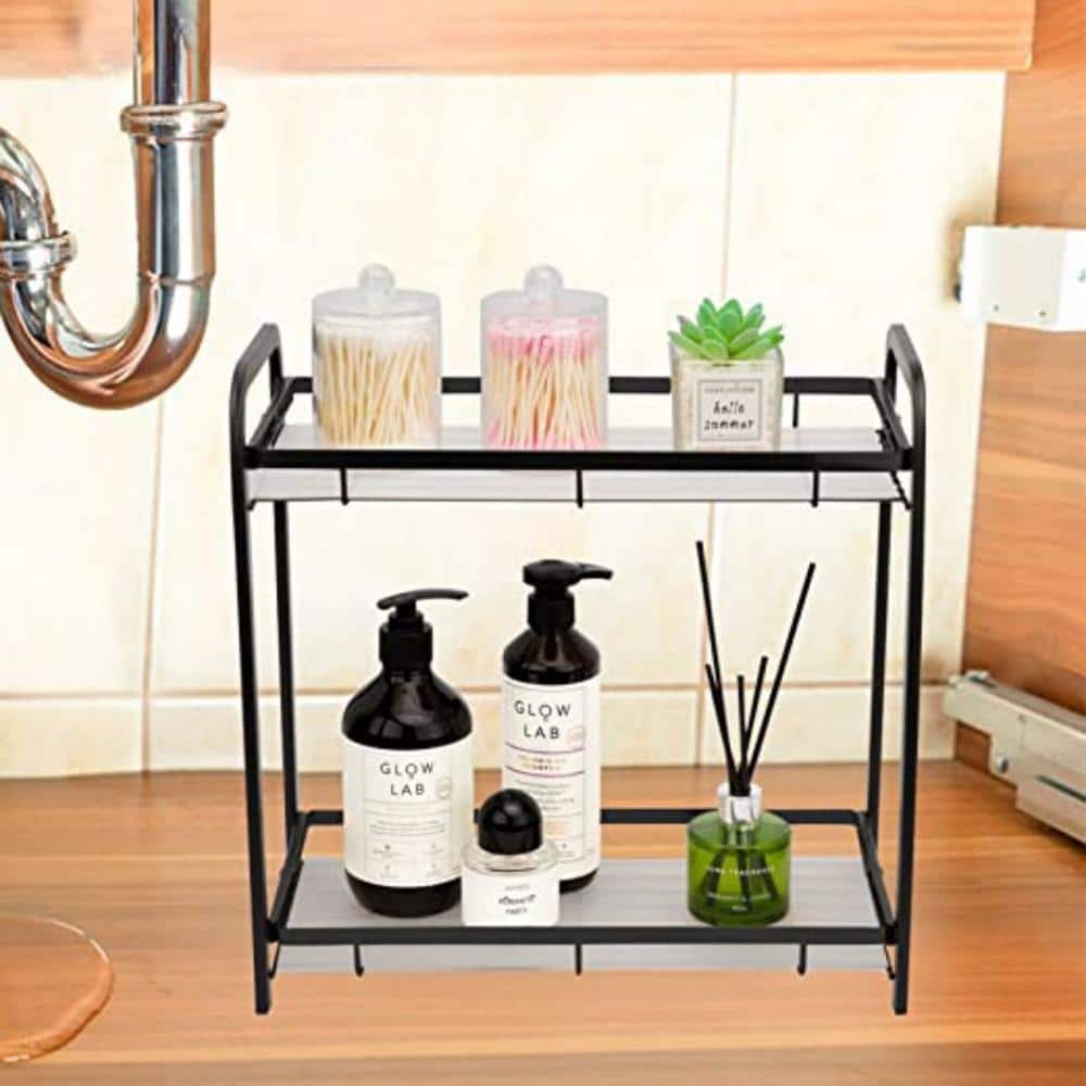 2-Tier Bathroom Counter Organizer, Premium Bathroom Sink Organizer Countertop, Kitchen Spice Rack Storage Shelf - Hercitys