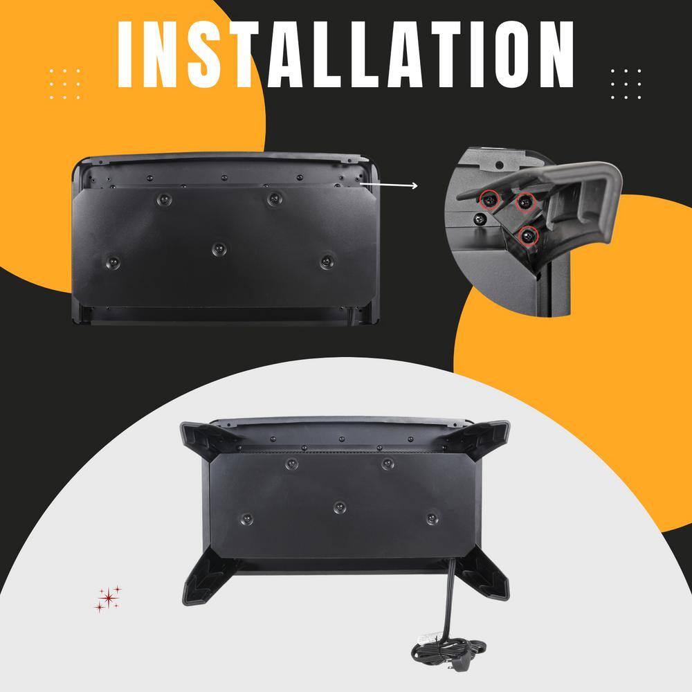 1500-Watt Antique Black 3D Electric Infrared Quartz Space Heater Stove with Remote Control and Auto Shut Off - Hercitys