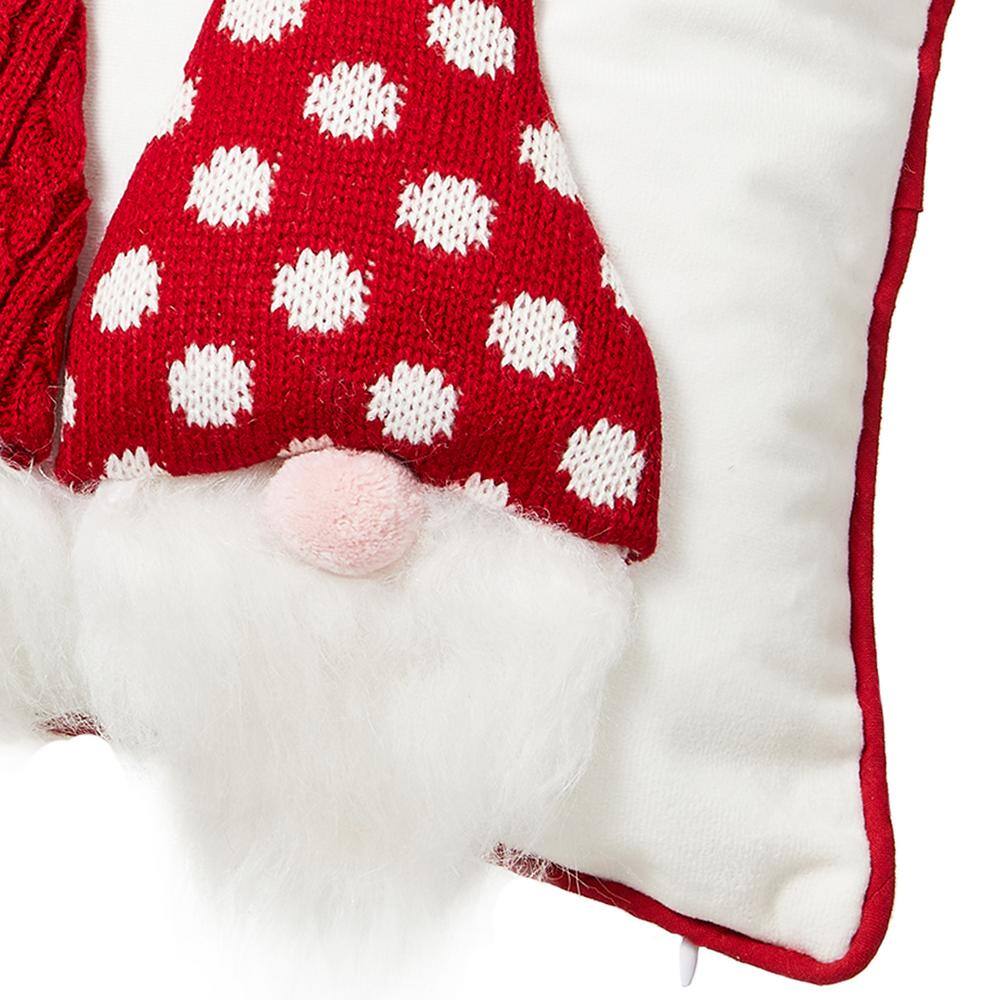 18 in. L 3D Heavy Cotton Knitted Gnome Pillow - Hercitys