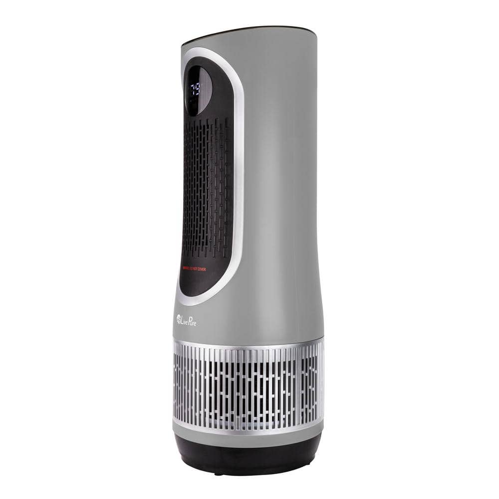 3-in-1-Clean Heat True HEPA Air Purifier/Heater, up to 400 sq. ft., Gray - Hercitys