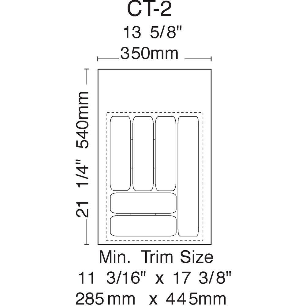 2.375 in. H x 14.25 in. W x 21.25 in. D Medium White Cutlery Tray Drawer Insert - Hercitys