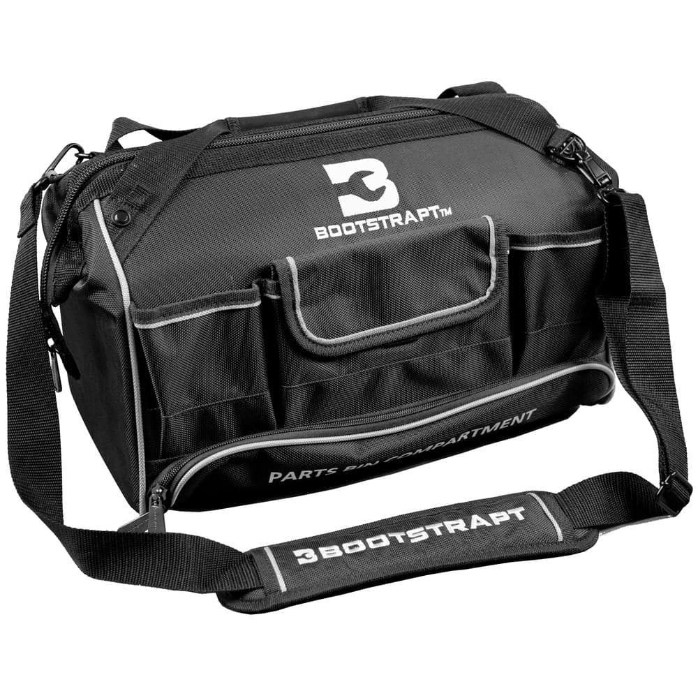 16 in. Large Mouth Tool Bag with Integrated Parts Bin Compartment - Hercitys