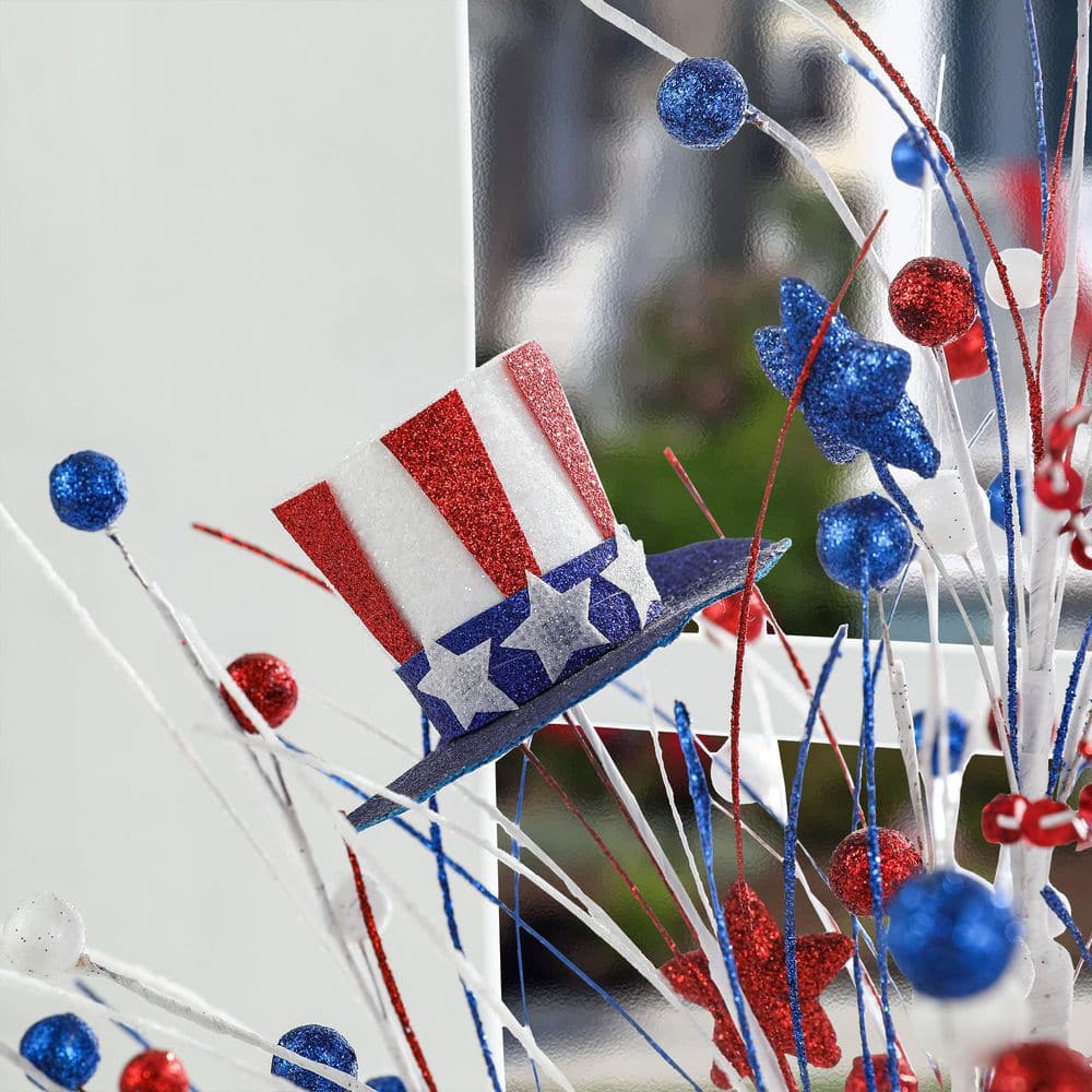 20 in. H Patriotic/Americana Top Hat Table Tree - Hercitys