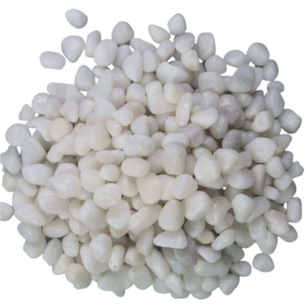 0.40 cu. ft. 0.5 in. to 1.5 in. 30 lbs. Grade A White Polished River Pebbles - Hercitys
