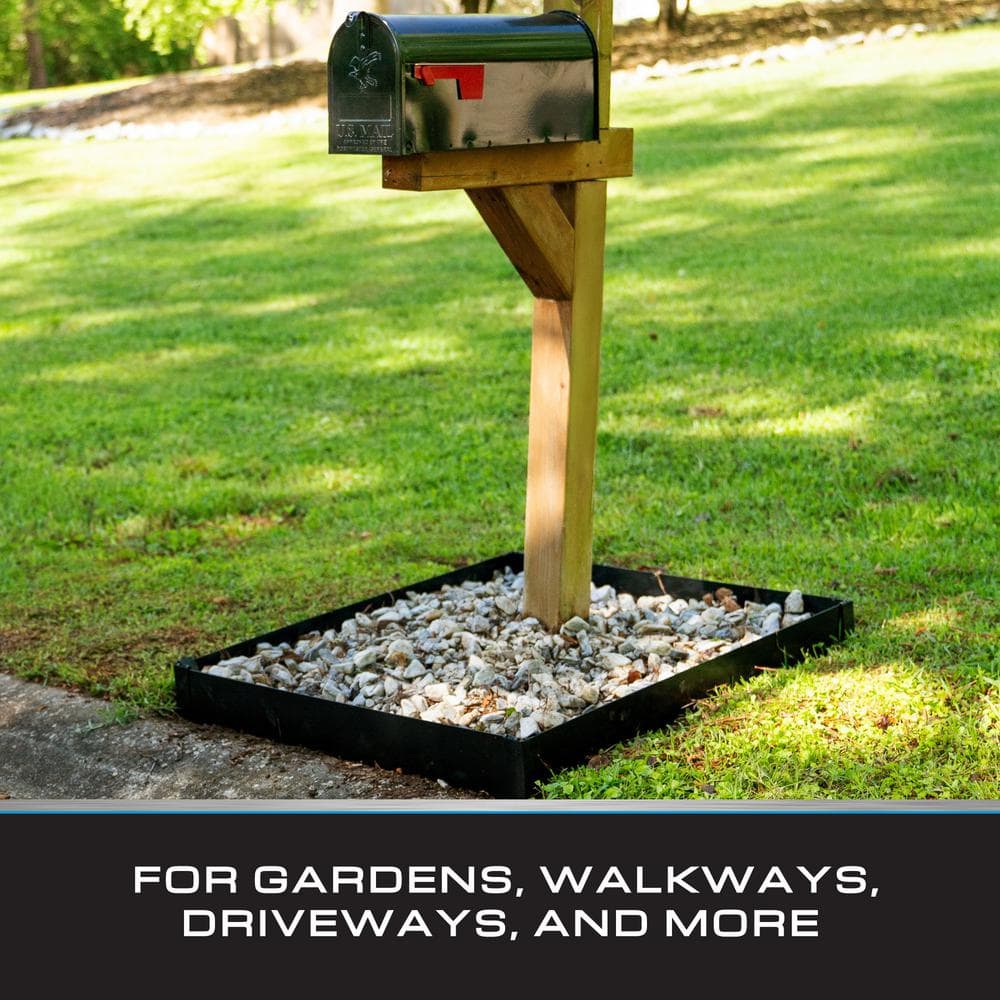 1.5 in. x 1.5 in. x 9 in. Black 90-Degree Landscape Edging Angle Bracket 6 in. to 8 in. Landscape Edging (4-Piece) - Hercitys