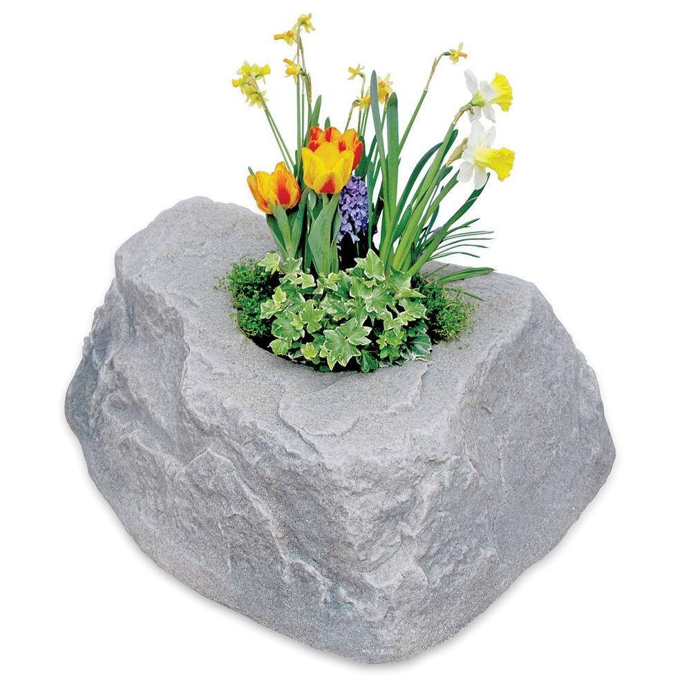 35 in. Fieldstone Plastic Rock Planter - Hercitys