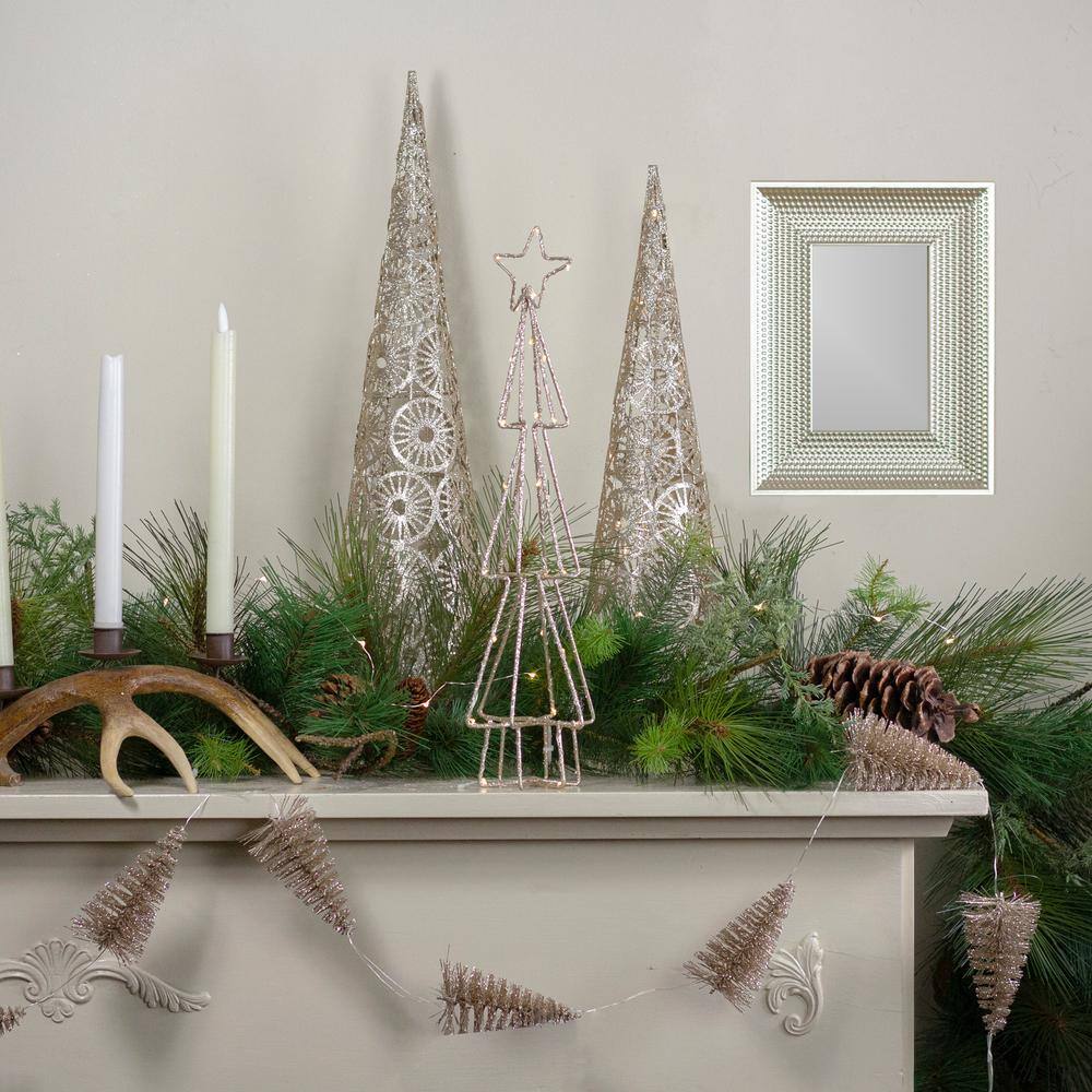 17 .5 in. LED Lighted B/O Gold Glittered Wire Christmas C1 Tree – White Lights - Hercitys