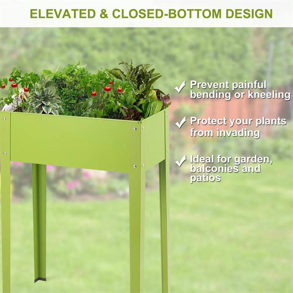25 in. x 13 in. x 31.5 in. Steel Elevated Garden Bed Plant Stand Raised Garden Bed with Legs for Indoor and Outdoor Use - Hercitys