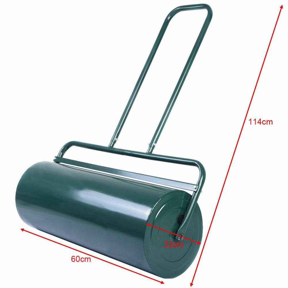 24 in. x 13 in. Tow Lawn Roller Water Filled Metal Push Roller - Hercitys