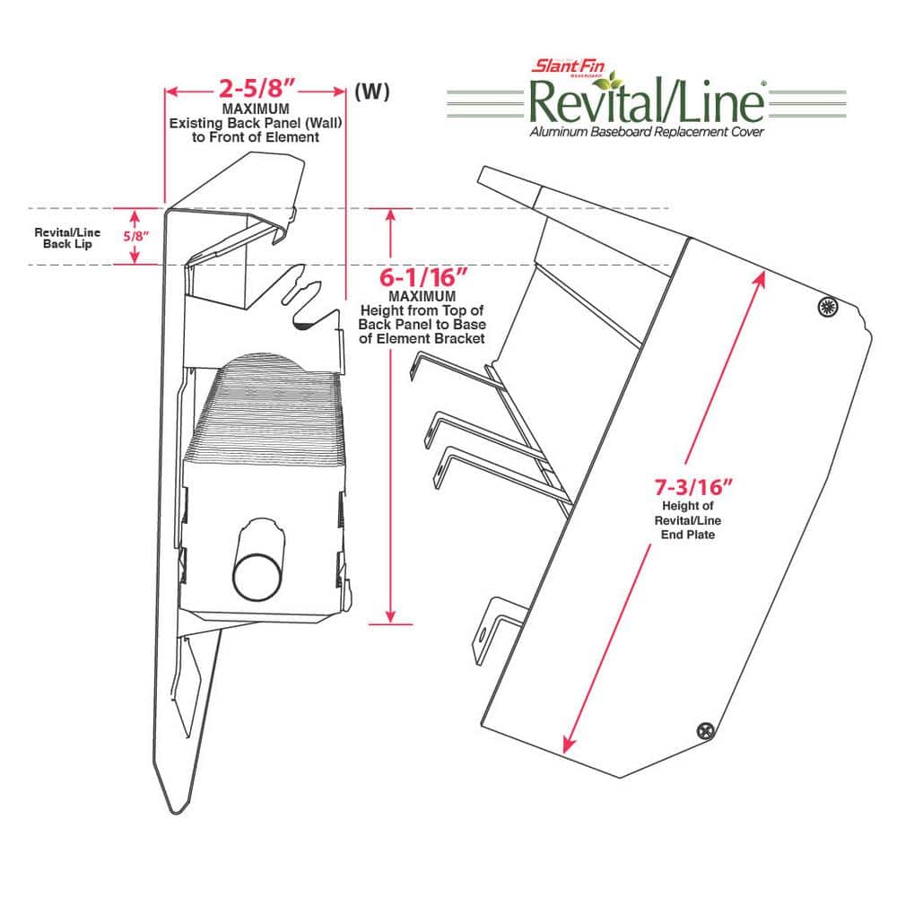 4 in. Right End Cap for Hot Water Baseboard Cover in Brite White - Hercitys
