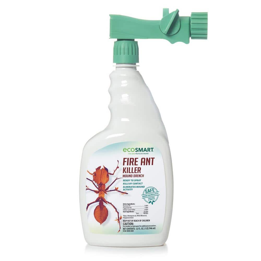 32 oz. Natural Fire Ant Killer Mound Drench-Hose End Spray Bottle with Plant-Based Ingredients, Treats up to 20 Mounds - Hercitys