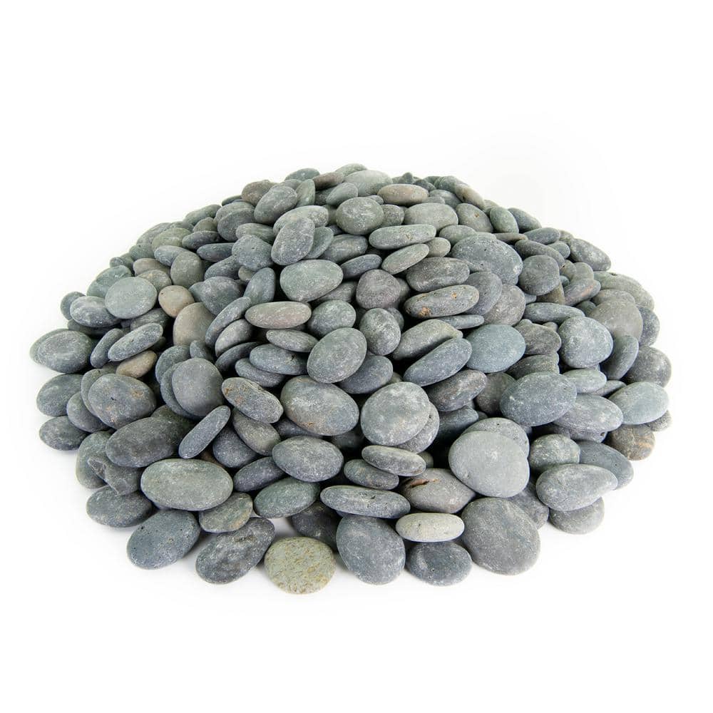 0.25 cu. ft. 1/2 in. to 1 in. Black Buttons Mexican Beach Pebble Smooth Round Rock for Garden and Landscape Design - Hercitys
