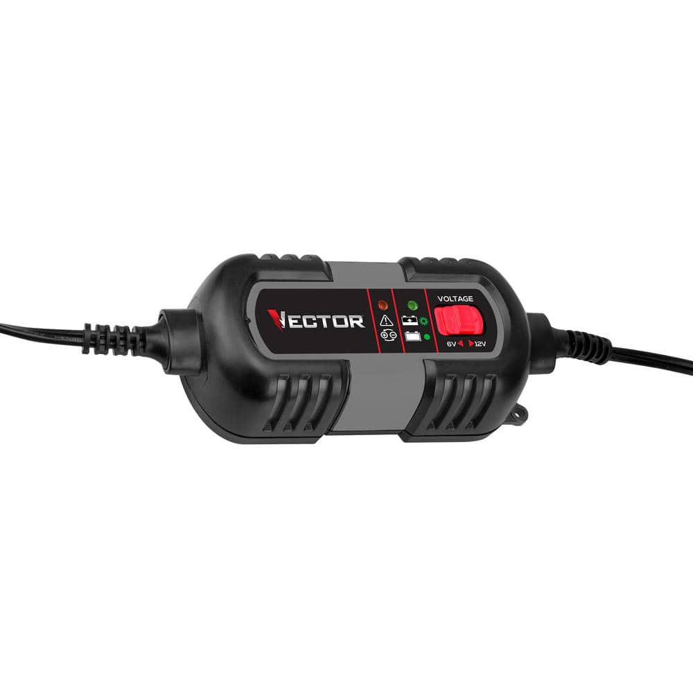 1.5 Amp Battery Charger, Battery Maintainer, Trickle Charger, 6V and 12V, Fully Automatic - Hercitys
