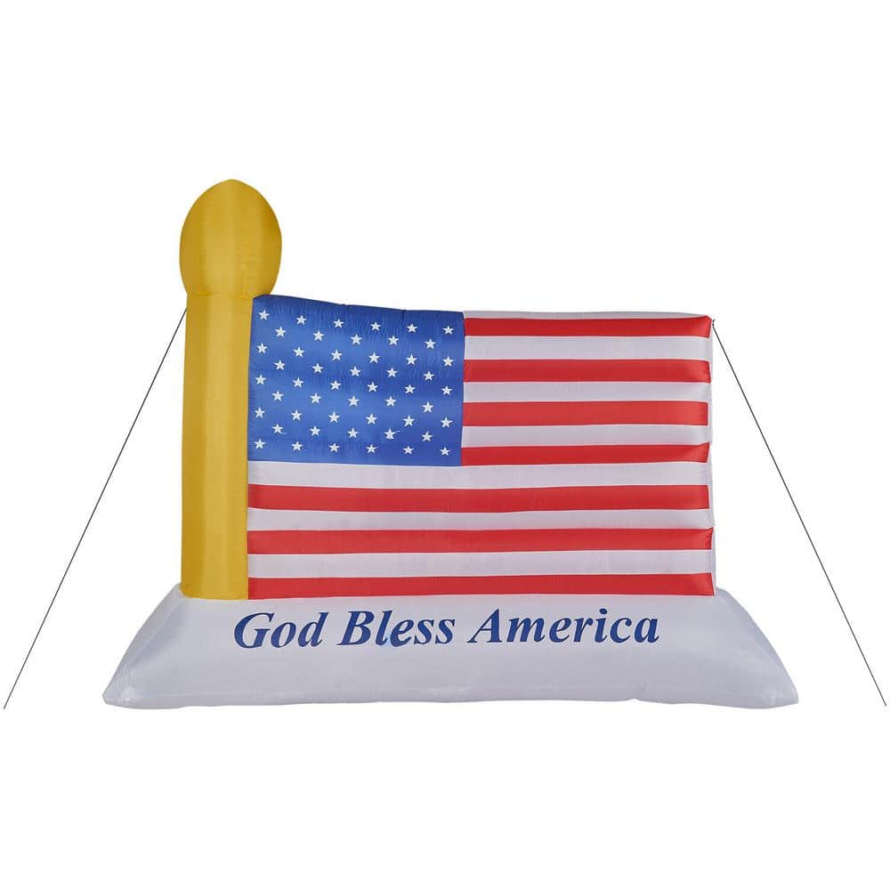 121 in. x 72 in. American Flag Inflatable with Lights - Hercitys
