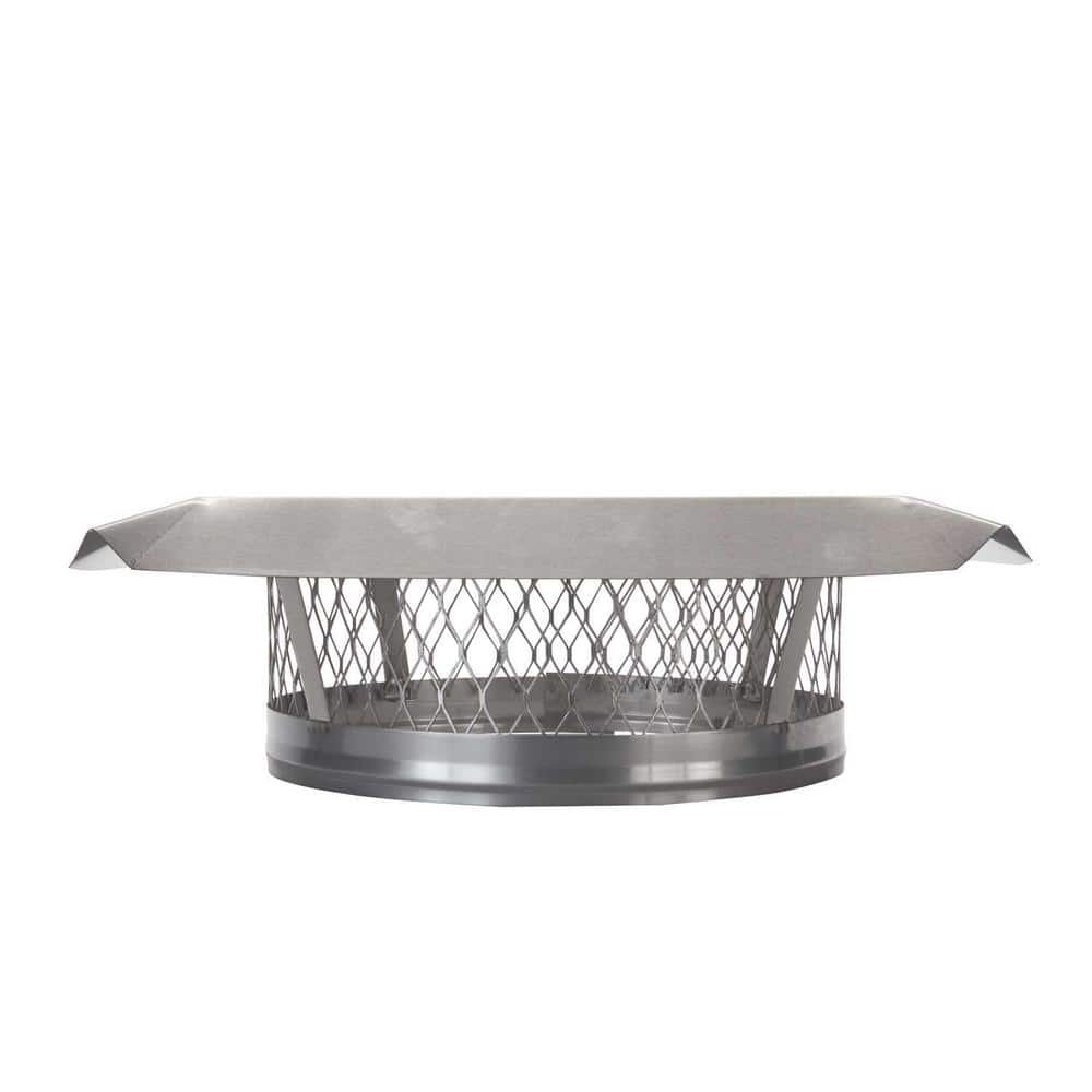 13 in. Round Clamp-On Single Flue Liner Chimney Cap in Stainless Steel - Hercitys