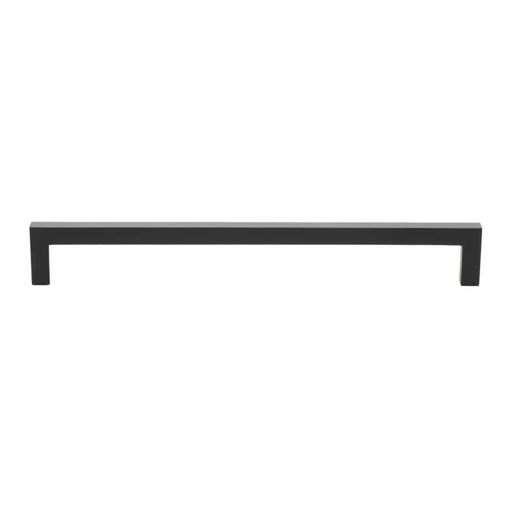 12-5/8 in. (320mm) Center-to-Center Matte Black Solid Square Slim Cabinet Drawer Bar Pulls (10 Pack ) - Hercitys